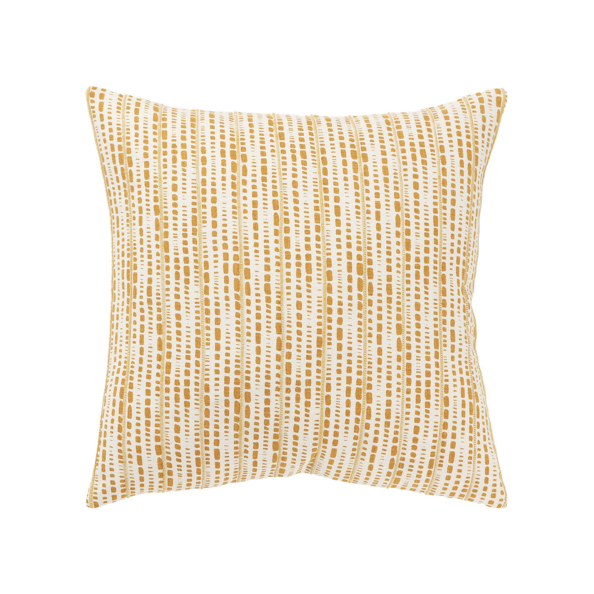 Rizzy Home Tess Cotton Throw Pillow, Ivory Gold