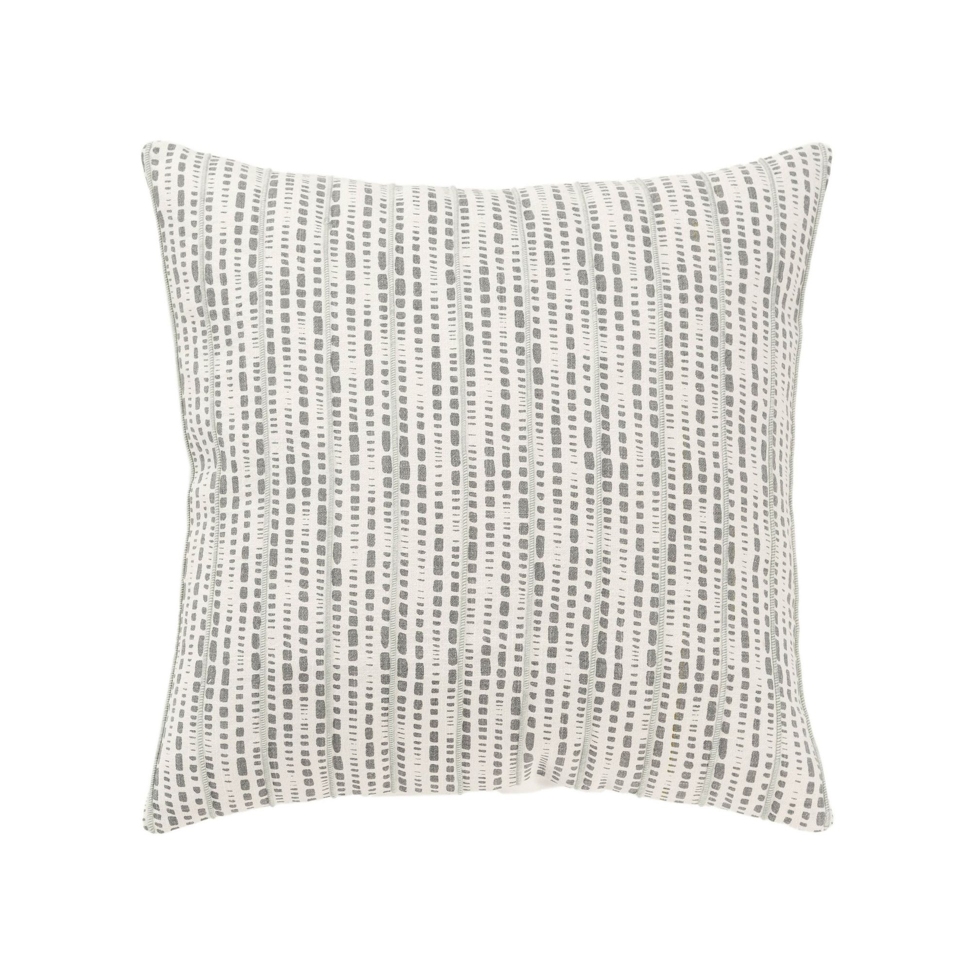 Rizzy Home Tess Cotton Throw Pillow, Ivory Gray