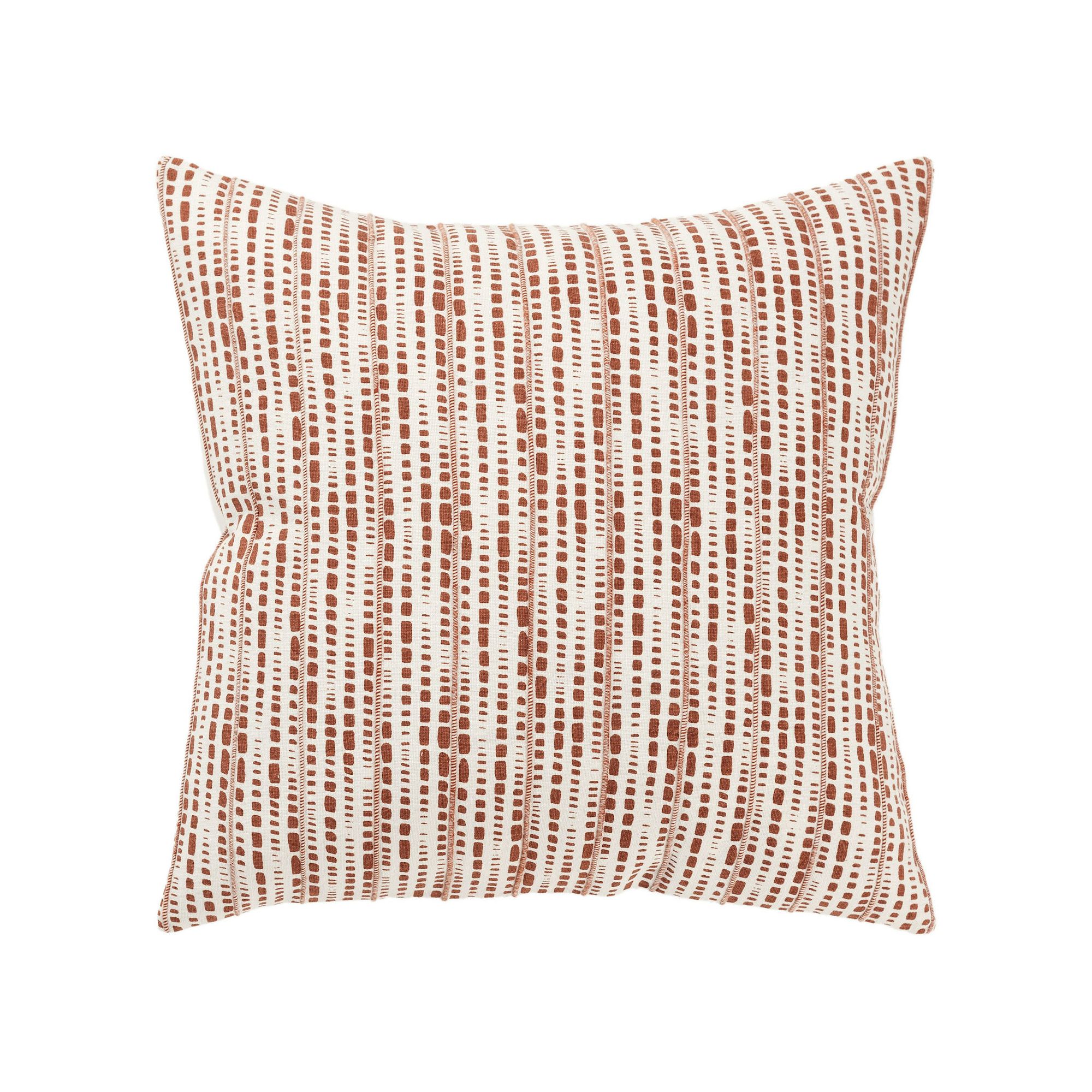 Rizzy Home Tess Cotton Throw Pillow, Ivory Terracotta