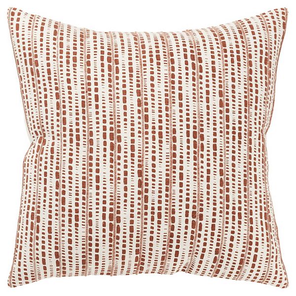 Rizzy Home Tess Throw Pillow - Ivory Terracotta