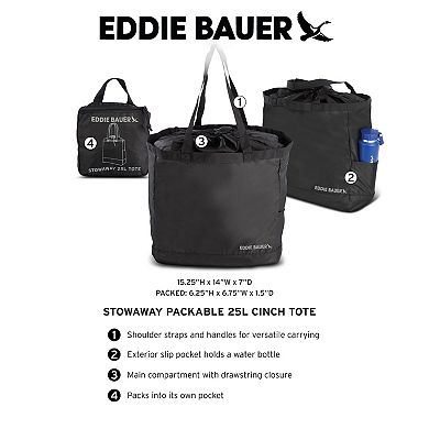 Eddie Bauer Stowaway Packable 25L Cinch Tote Bag