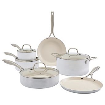 Denmark Tools for Cooks Monaco 10 pc White Nonstick Aluminum Cookware Set
