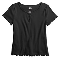 girls black long sleeve shirt, kids sizes 6 - 12