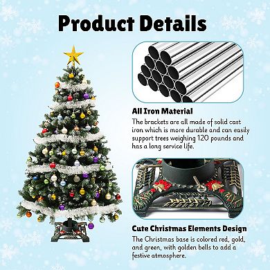 Ventray Christmas Tree Stand with Water Reservoir, Tree Base Holder for Real Trees
