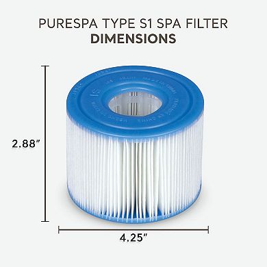 Intex 29001E PureSpa Type S1 Easy Set Spa Filter Replacement Cartridges, 2 Pack