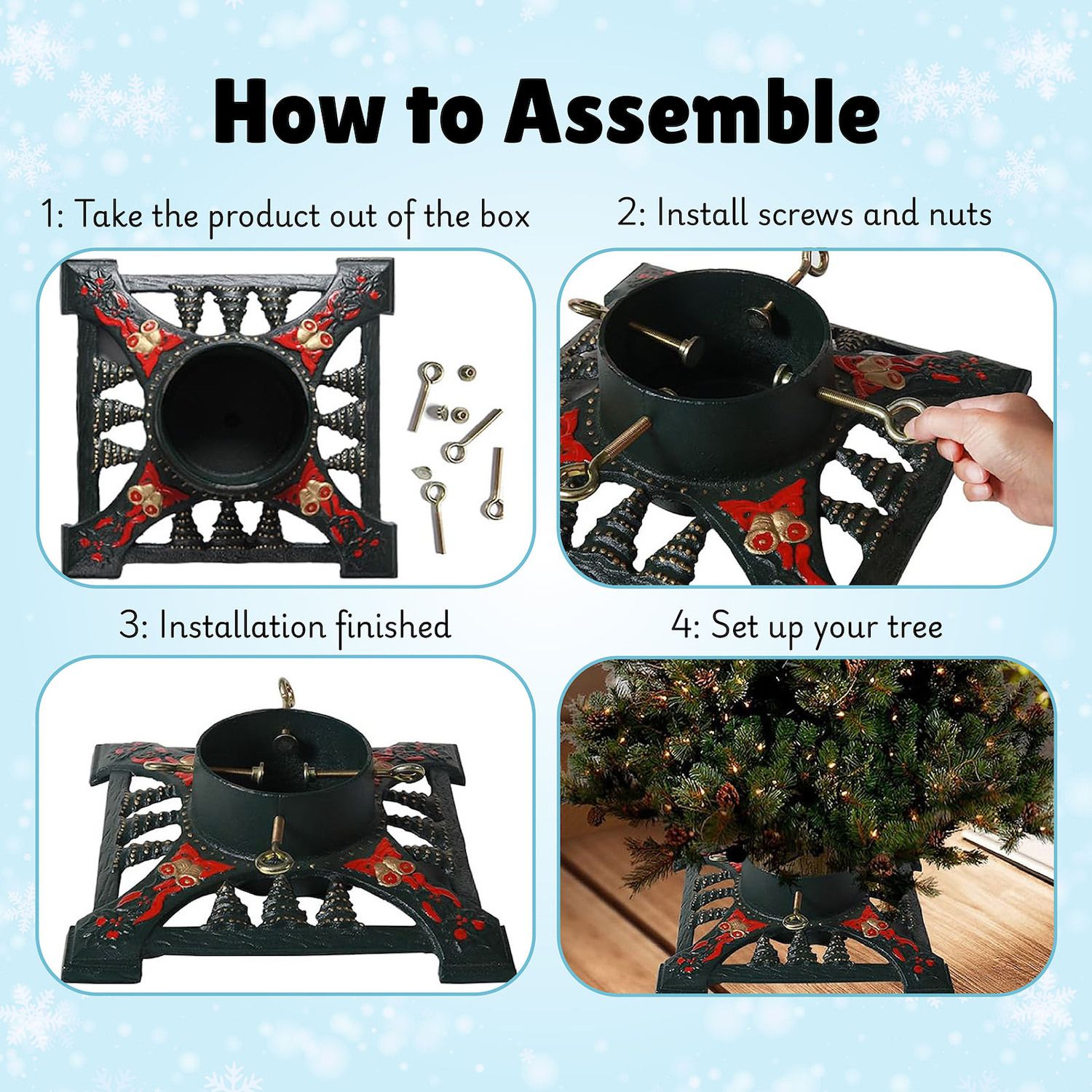 How To Use The Christmas Tree Stand With Water Reservoir And Fast Clamp