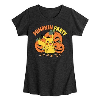 Girls 7-16 Pokemon Pikachu Pumpkin Party Graphic Tee