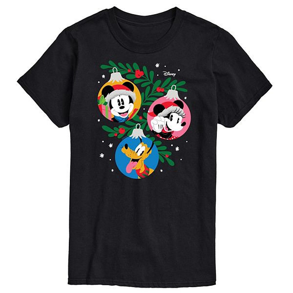 Disney's Big & Tall Mickey, Minnie & Pluto Ornaments Graphic Tee
