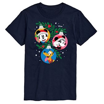 Disney's Big & Tall Mickey, Minnie & Pluto Ornaments Graphic Tee