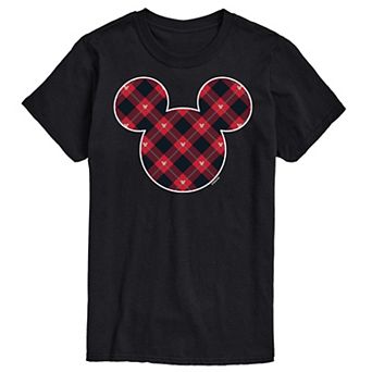 Disney's Big & Tall Mickey Silhouette Plaid Fill Graphic Tee