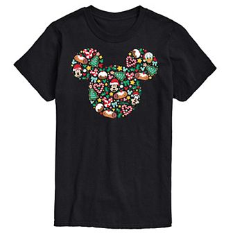 Disney's Big & Tall Mickey Silhouette Christmas Graphic Tee