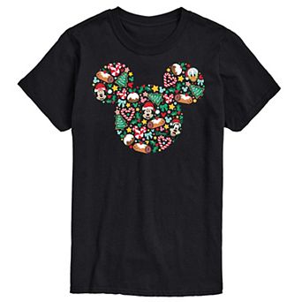 Disney's Big & Tall Mickey Silhouette Christmas Graphic Tee