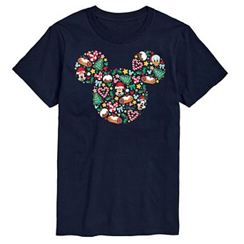 Disney's Big & Tall Mickey Silhouette Christmas Graphic Tee