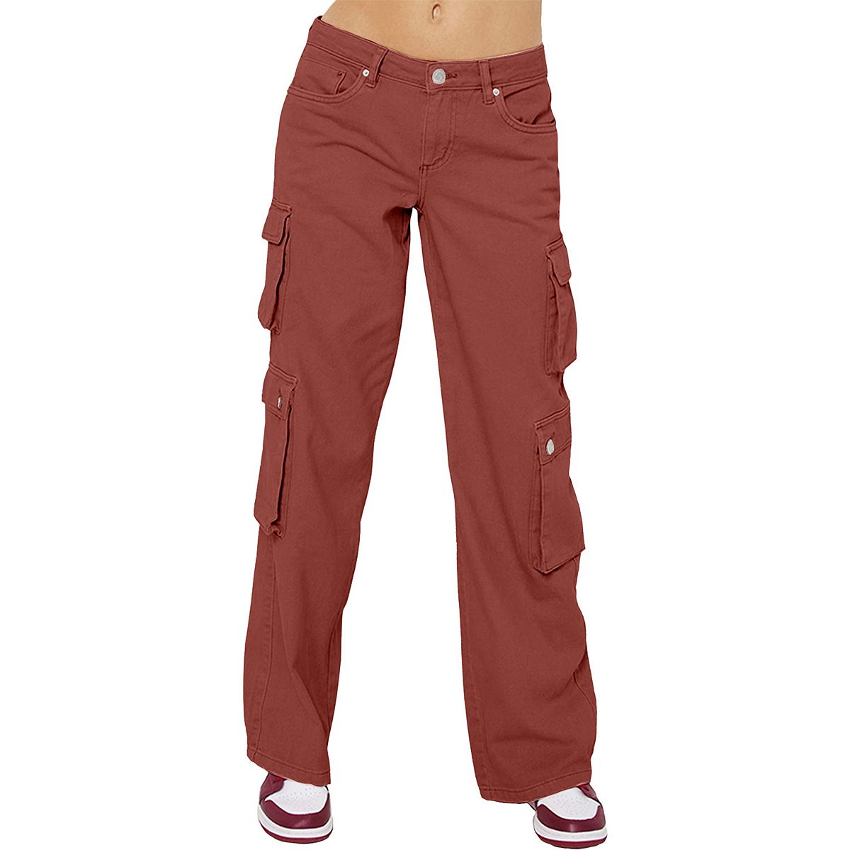 Arizona Womens High Rise Straight Cargo Pant-Juniors