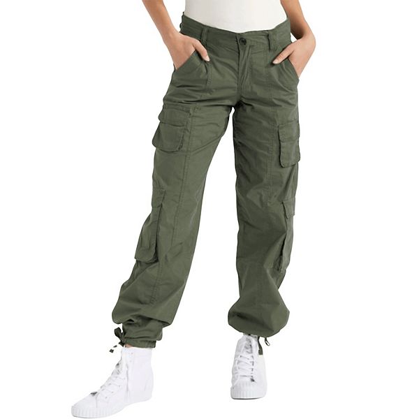 Juniors' Harper & Ivy Mid-Rise Parachute Cargo Pants