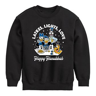 Disney's Mickey Mouse & Friends Boys 8-20 Latkes Lights Love Fleece Sweatshirt