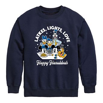Disney's Mickey Mouse & Friends Boys 8-20 Latkes Lights Love Fleece Sweatshirt