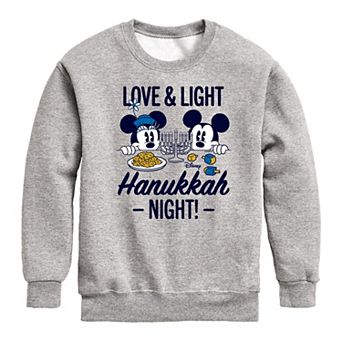 Disney's Mickey Mouse & Friends Boys 8-20 Love & Light Hanukkah Night Fleece Sweatshirt