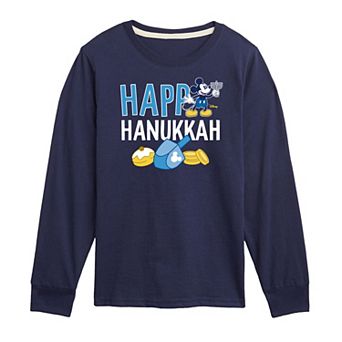 Disney's Mickey Mouse Boys 8-20 Happy Hanukkah Long Sleeve Graphic Tee