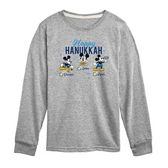 Disney's Mickey Mouse Boys 8-20 Happy Hanukkah Long Sleeve Graphic Tee