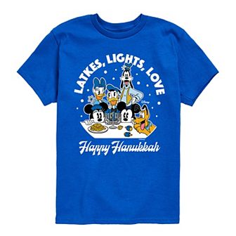 Disney's Mickey Mouse & Friends Boys 8-20 Latkes Lights Love Graphic Tee