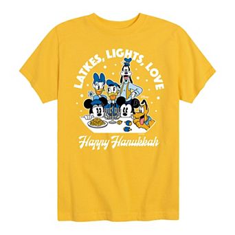 Disney's Mickey Mouse & Friends Boys 8-20 Latkes Lights Love Graphic Tee