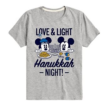 Disney's Mickey Mouse & Friends Boys 8-20 Love & Light Hanukkah Night Graphic Tee