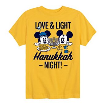 Disney's Mickey Mouse & Friends Boys 8-20 Love & Light Hanukkah Night Graphic Tee