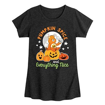 Girls Care Bears Pumpkin Spice Everything Nice Graphic Tee