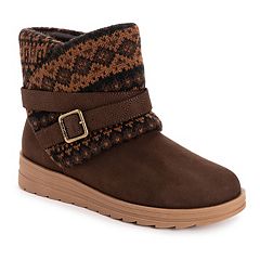 MUK LUKS Women's Garland Gina Boots, Chestnut, 6