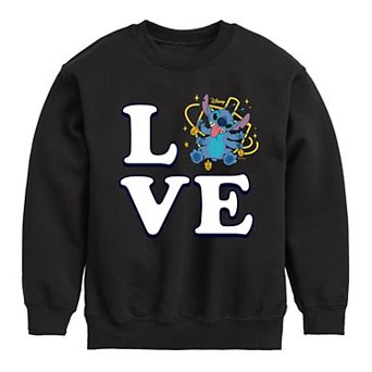 Disney's Lilo & Stitch Boys 8-20 Love Driedel Crew Fleece Sweatshirt