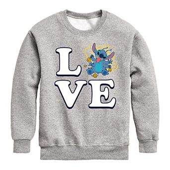 Disney's Lilo & Stitch Boys 8-20 Love Driedel Crew Fleece Sweatshirt