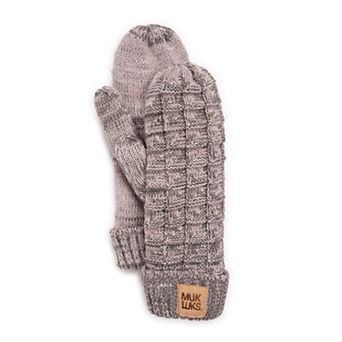 MUK LUKS Women's Patch Pom Mittens