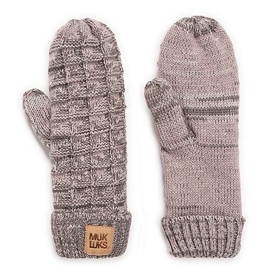 MUK LUKS Women's Patch Pom Mittens