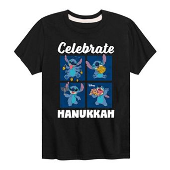 Disney's Lilo & Stitch Boys 8-20 Celebrate Hanukkah Graphic Tee
