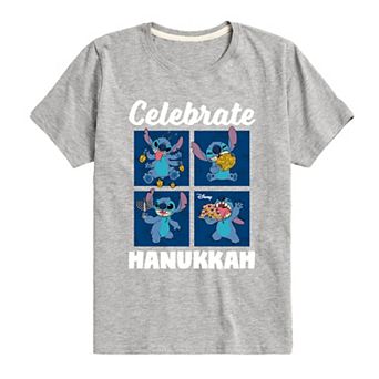 Disney's Lilo & Stitch Boys 8-20 Celebrate Hanukkah Graphic Tee