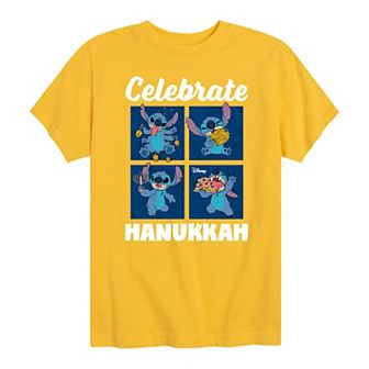 Disney's Lilo & Stitch Boys 8-20 Celebrate Hanukkah Graphic Tee