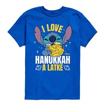 Disney's Lilo & Stitch Boys 8-20 Love Hanukkah A Latke Graphic Tee