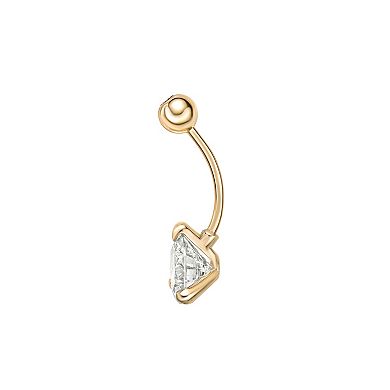 Lila Moon 10k Gold Cubic Zirconia Curved Belly Ring