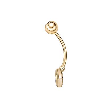 Lila Moon 10k Gold Cubic Zirconia Evil Eye Curved Belly Ring