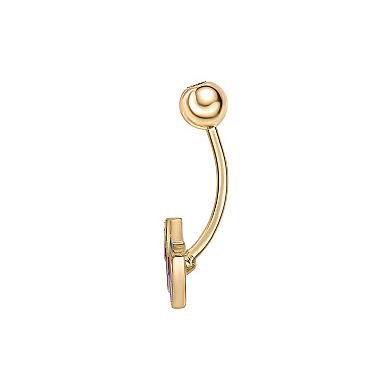 Lila Moon 10k Gold Cubic Zirconia Enamel Cherry Belly Ring