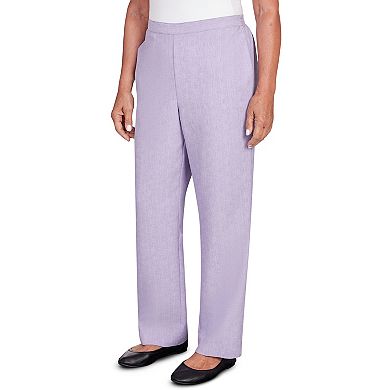 Petite Alfred Dunner Spring Flat Front Short Length Pull On Pants