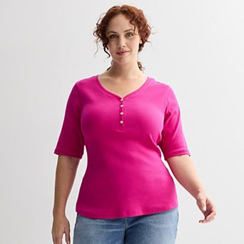 Plus Size Sonoma Goods For Life® Slim Fit Elbow Sleeve Henley