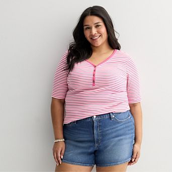 Plus Size Sonoma Goods For Life® Slim Fit Elbow Sleeve Henley