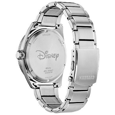Disney 100th Anniversary Men's Eco-Drive Mickey Mouse Golfing Stainless Bracelet Watch by Citizen - AW1595-78W