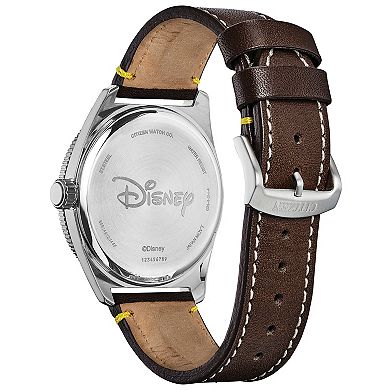 Disney's 100th Anniversary Mickey Mouse Men's Eco-Drive Vintage Leather Strap Watch by Citizen - AW1599-00W