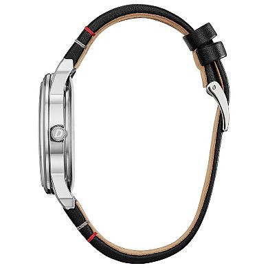 Disney's 100th Anniversary Mickey Mouse Men's Eco-Drive Shadow Black Leather Strap Watch by Citizen - BV1130-03W