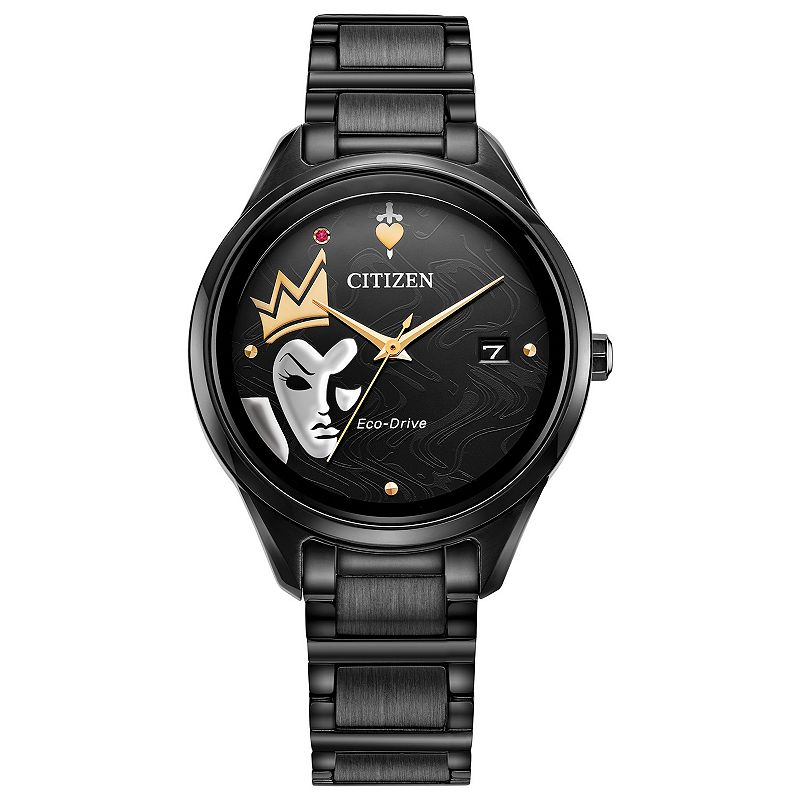Disney's 100th Anniversary Evil Queen Women's Eco-Drive Stainless Bracelet Watch and Pin Box Set by Citizen - FE6107-68W, Size: Medium, Gray