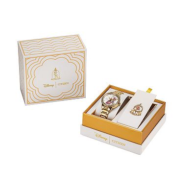 Disney's 100th Anniversary Beauty & The Beast Women's Eco-Drive Gold Tone Bracelet Watch by Citizen - FE7048-51D