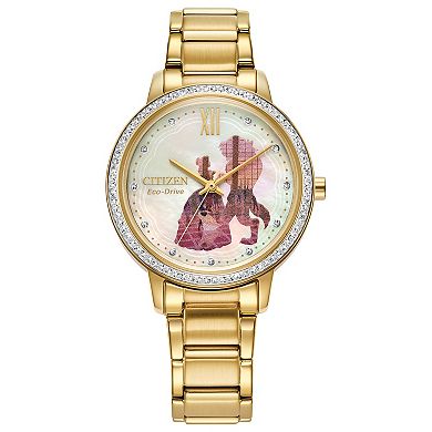 Disney's 100th Anniversary Beauty & The Beast Women's Eco-Drive Gold Tone Bracelet Watch by Citizen - FE7048-51D
